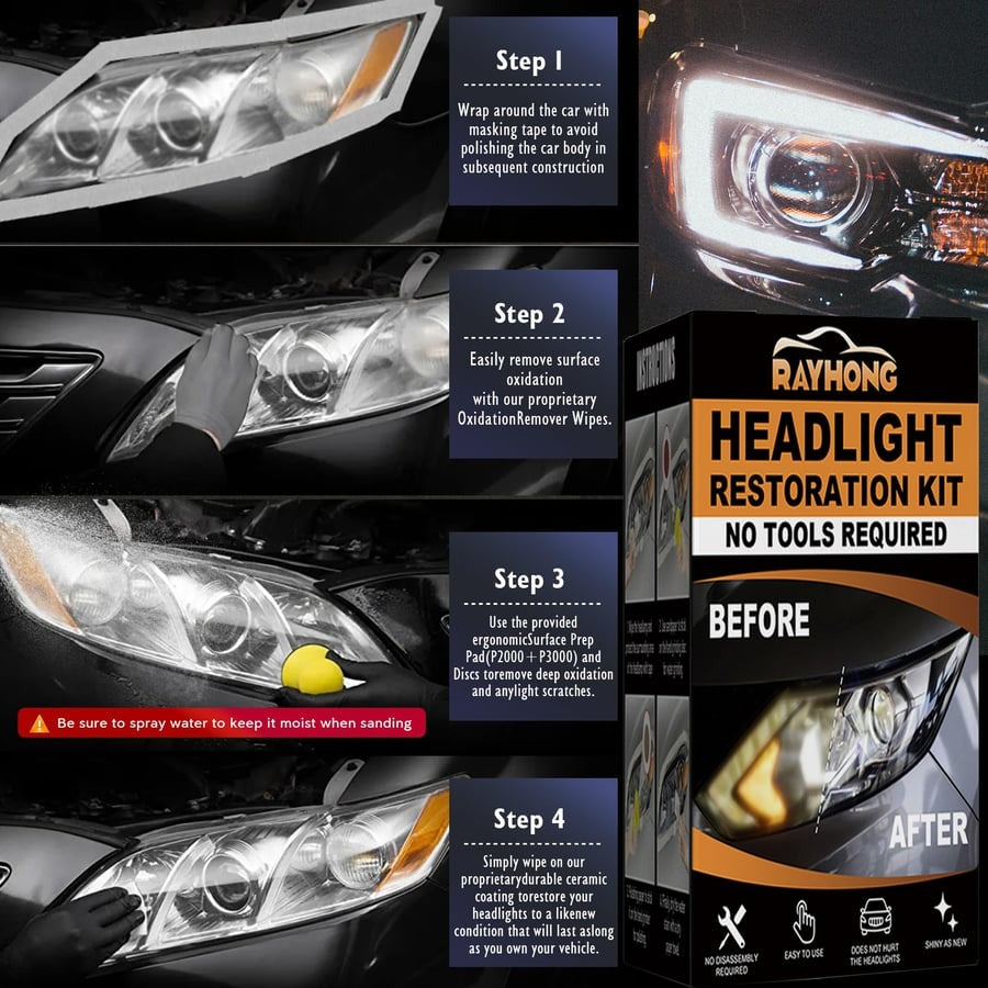 💥Limited time 50% off🔥Car Headlight Lens Restoration Kit