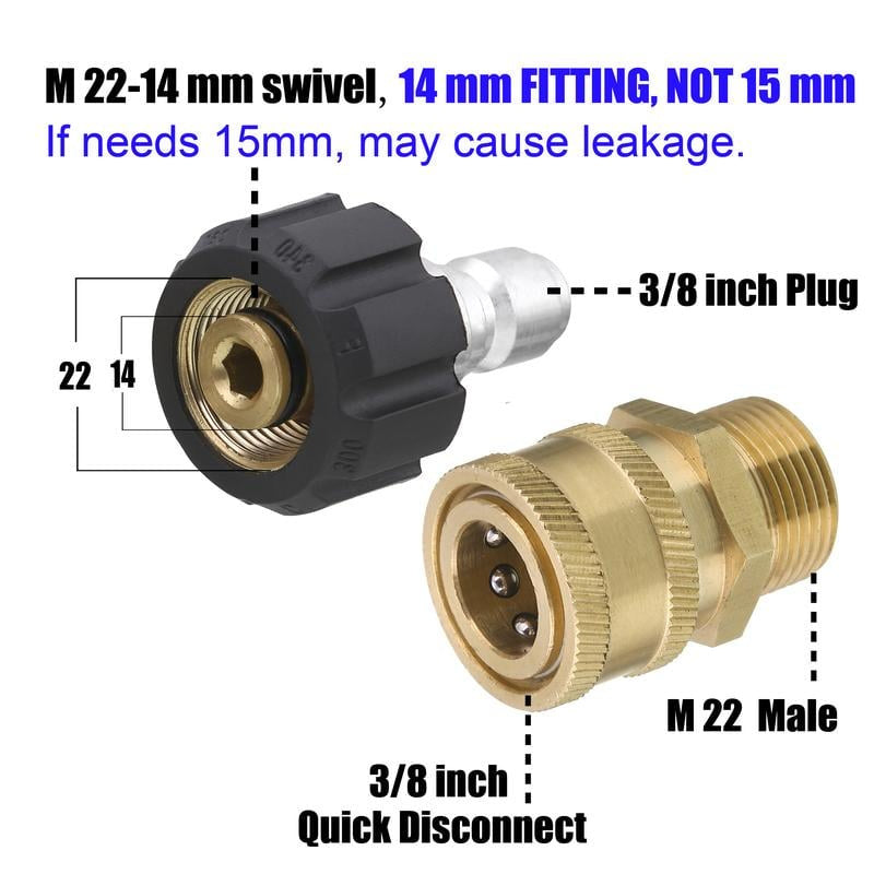 M22 Pressure Washer Adapter Set for Quick Connect