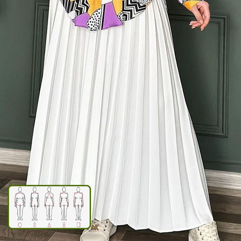 🔥Limited time 50% off🔥Muslim Style Print Shirt and Pleated Long Skirt Set