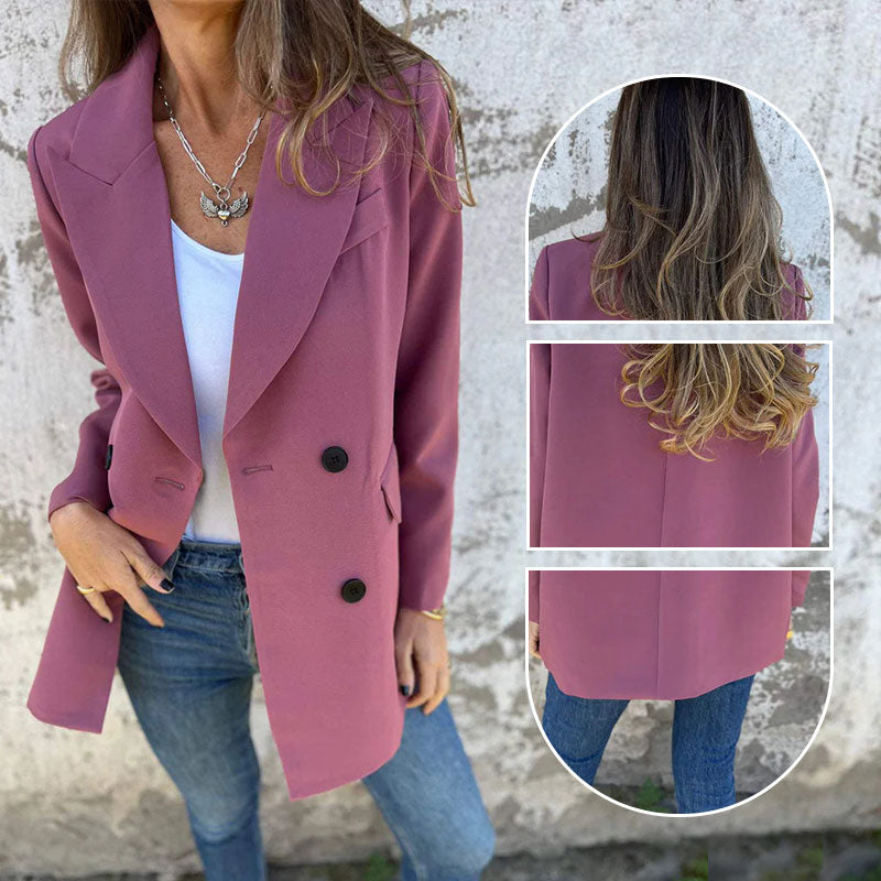 Fashionable Solid Color Long-Sleeve Blazer