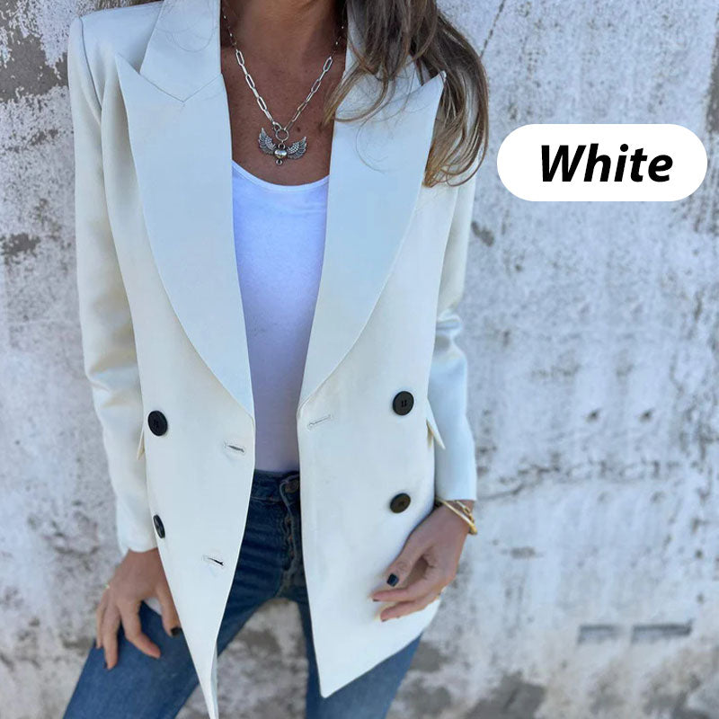 Fashionable Solid Color Long-Sleeve Blazer