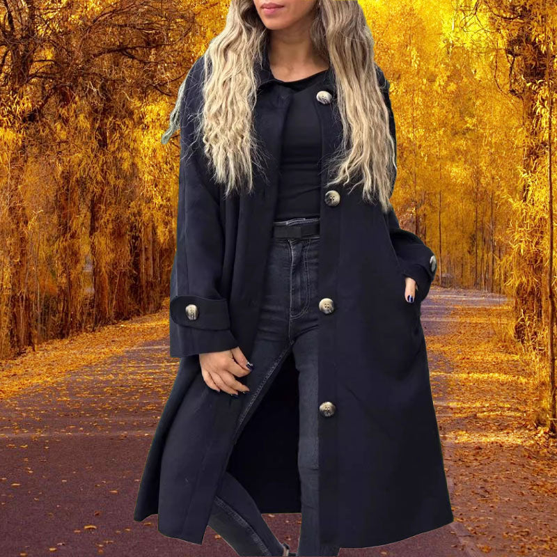 🍁Autumn New Releases🍁Wrap you in warmth-Women's Button-Down Long Solid Color Coat