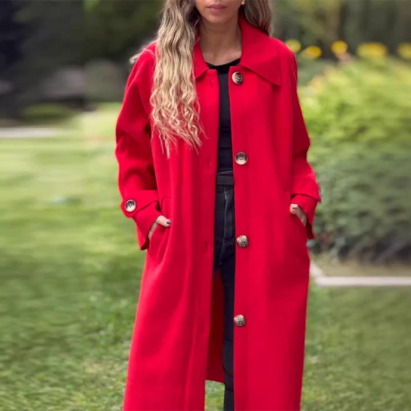 🍁Autumn New Releases🍁Wrap you in warmth-Women's Button-Down Long Solid Color Coat