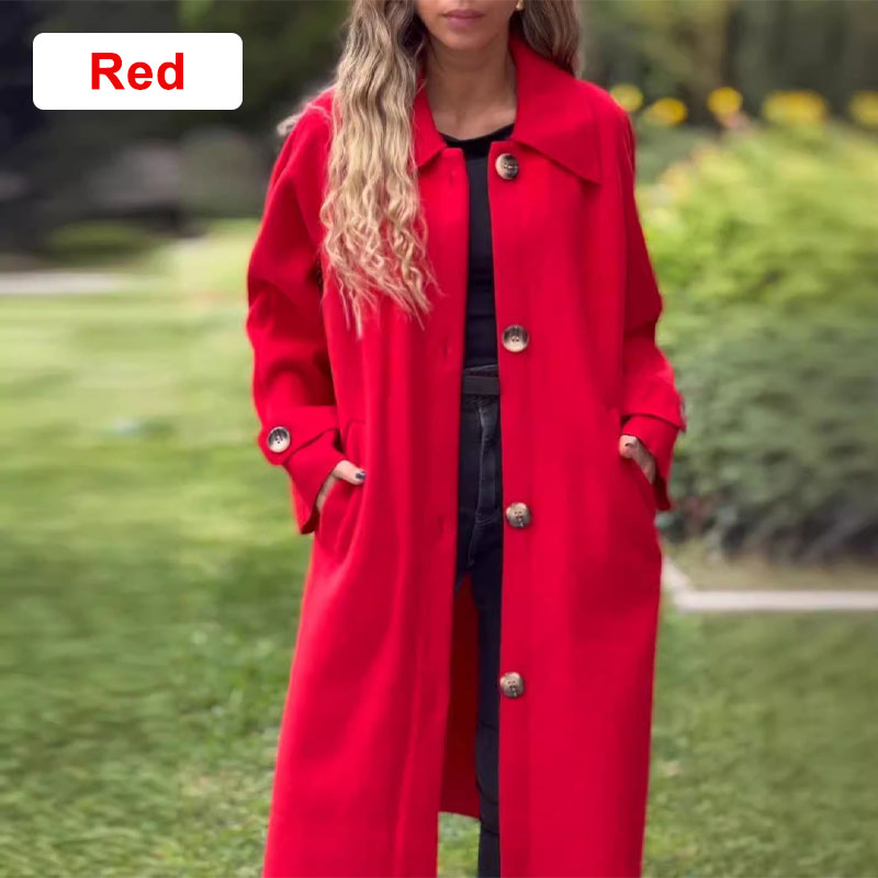 🍁Autumn New Releases🍁Wrap you in warmth-Women's Button-Down Long Solid Color Coat