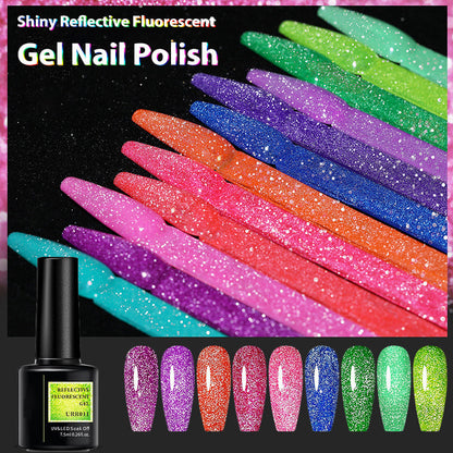 🎁Limited time 50% OFF⏳Shiny Reflective Fluorescent Gel Nail Polish