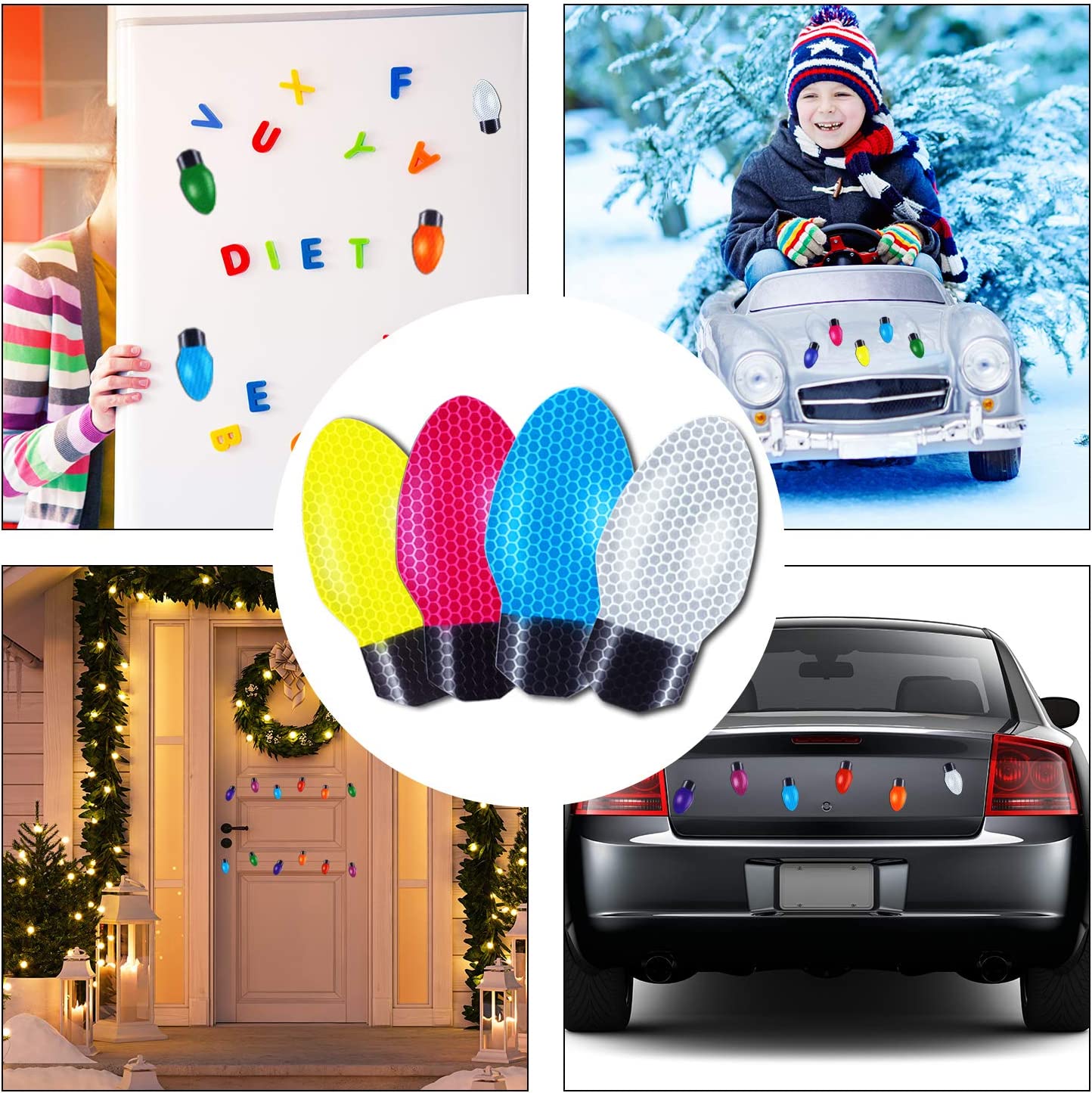 🔥🎅Xmas Sales - 50% OFF🎄🔥Reflective Light Bulb Magnet Decorations