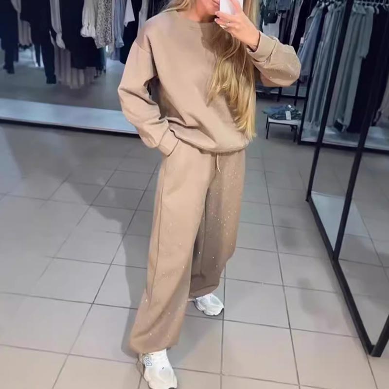 ✨Women’s Round-neck Casual Sports Sweatshirt and Jogger Pants 2-piece Set