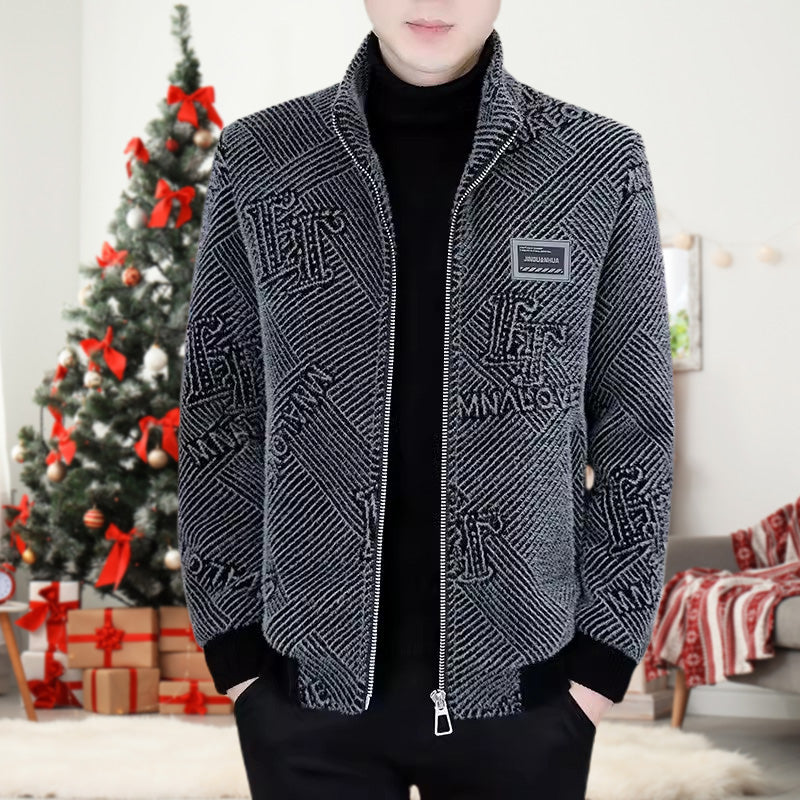 Men's Fashionable Warm and Casual Stand-up Collar Jacket