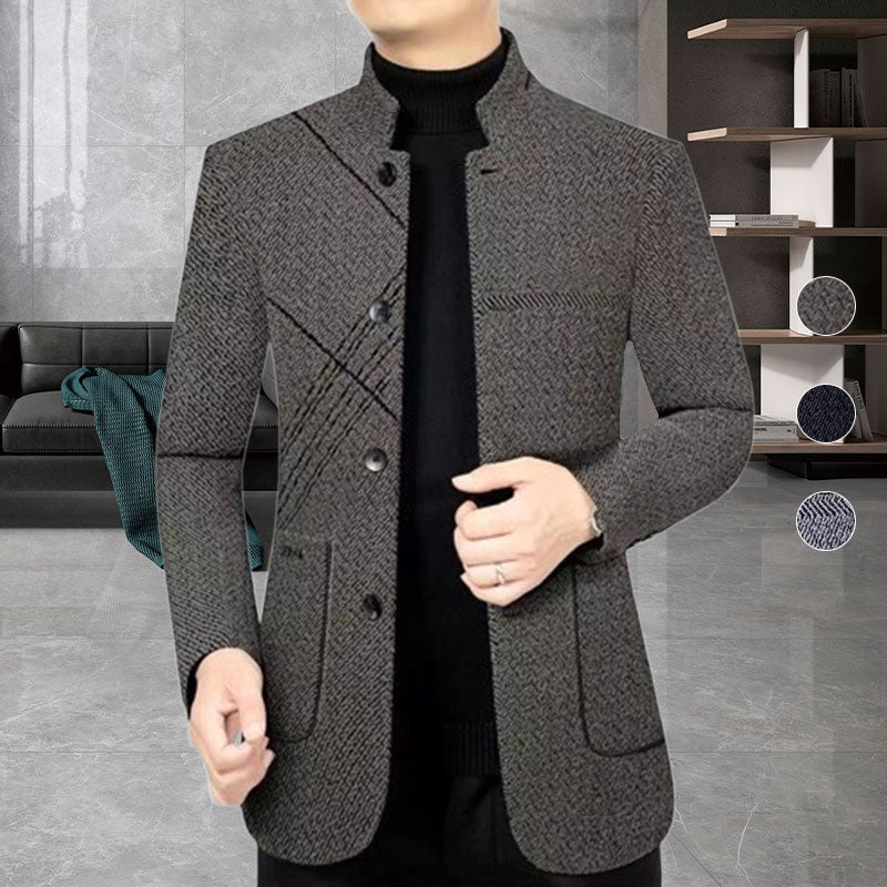 Men's Casual Faux Tweed Blazer for Fall & Winter