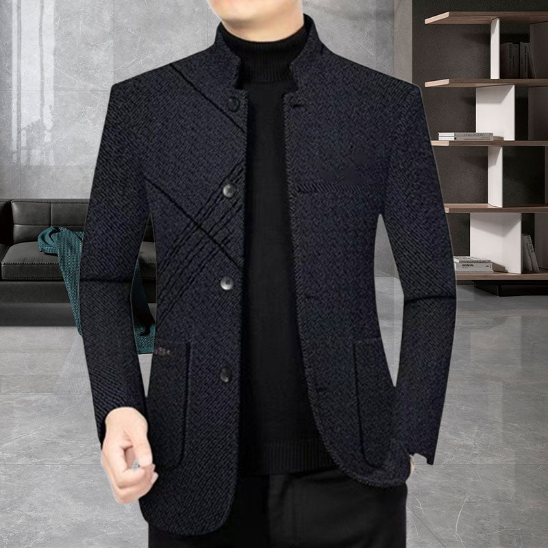 Men's Casual Faux Tweed Blazer for Fall & Winter