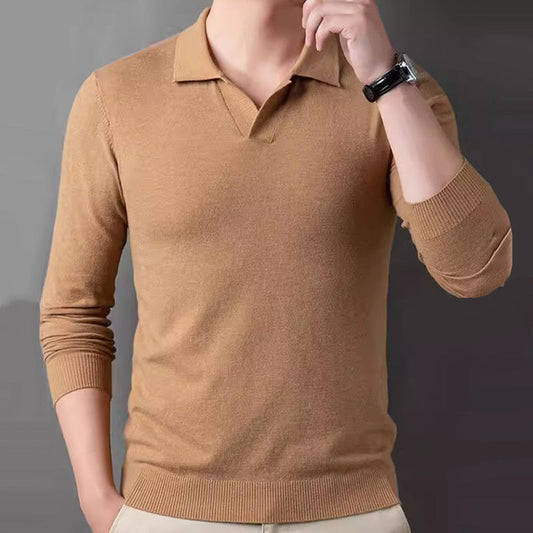 ⏳Cold Weather Coming🌸Men's Soft Pullover Sweater with Lapel Collar