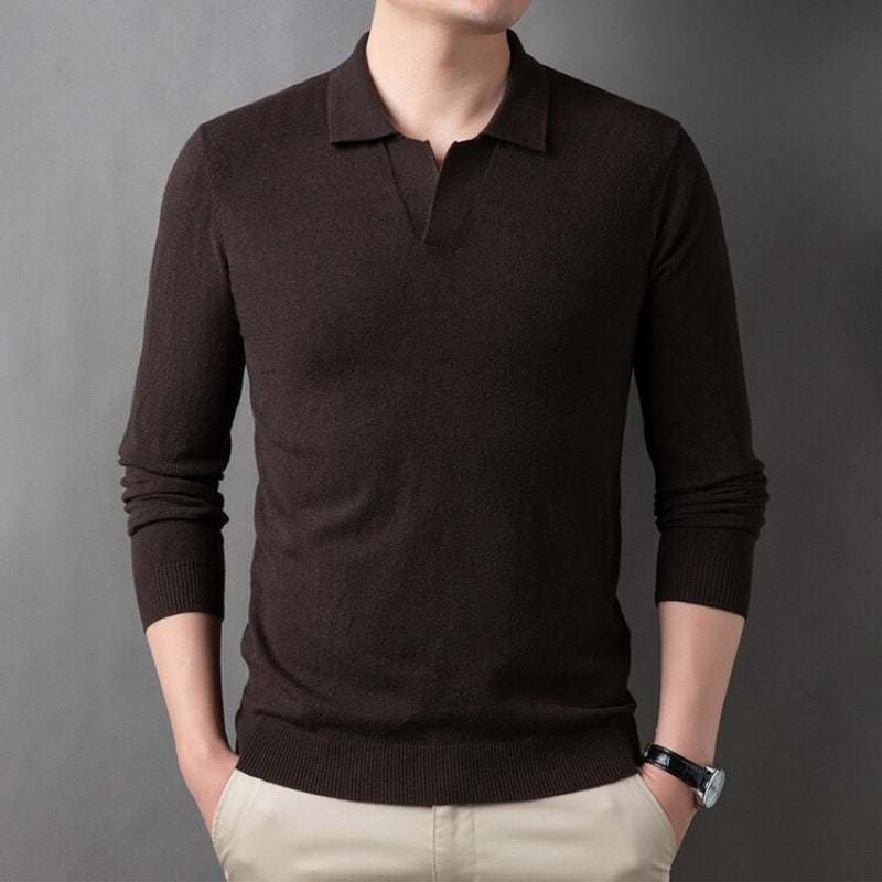 ⏳Cold Weather Coming🌸Men's Soft Pullover Sweater with Lapel Collar