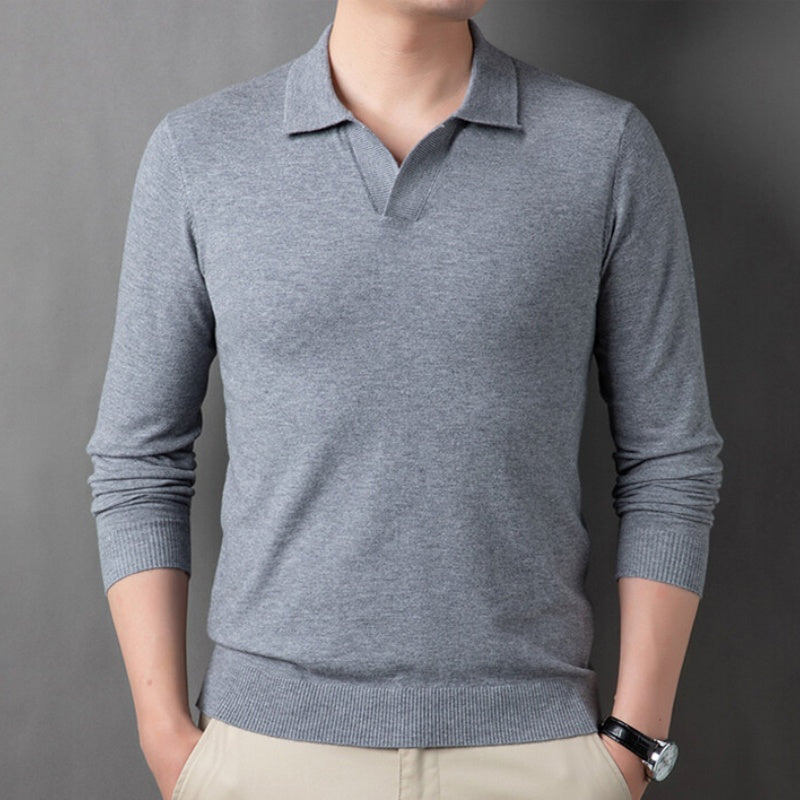 ⏳Cold Weather Coming🌸Men's Soft Pullover Sweater with Lapel Collar