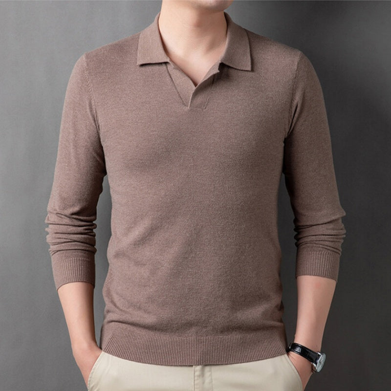 ⏳Cold Weather Coming🌸Men's Soft Pullover Sweater with Lapel Collar