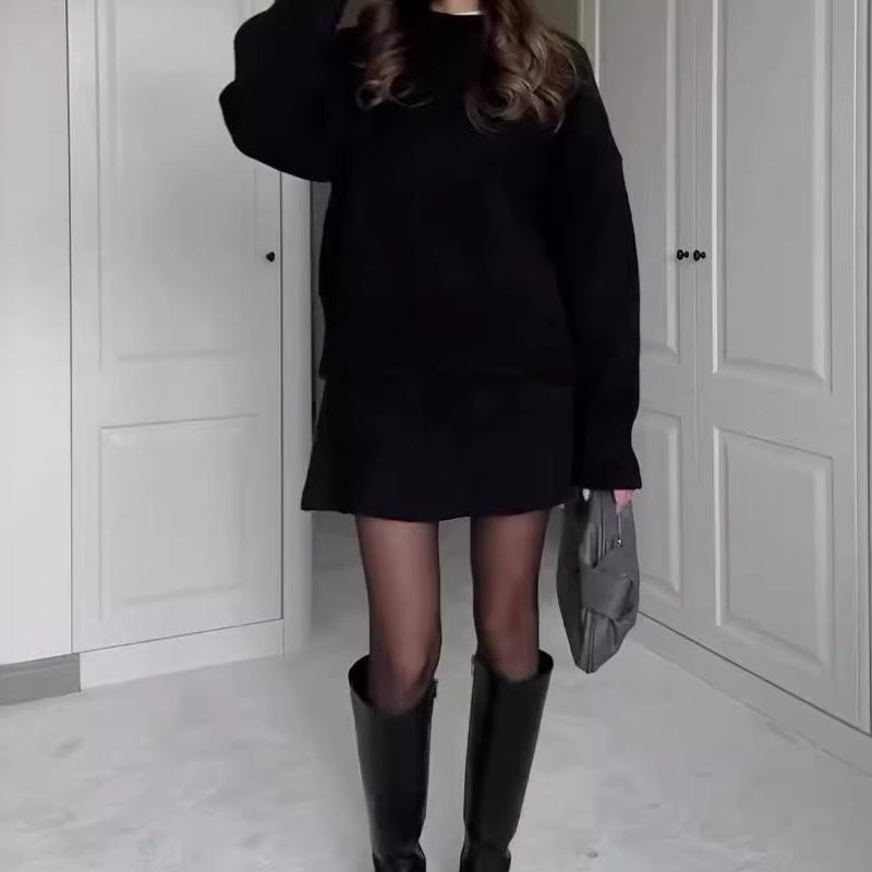 🔥Black Friday Promotion 49%OFF🔥2-Piece Sweater Set: Long-Sleeve Top & Mini Skirt