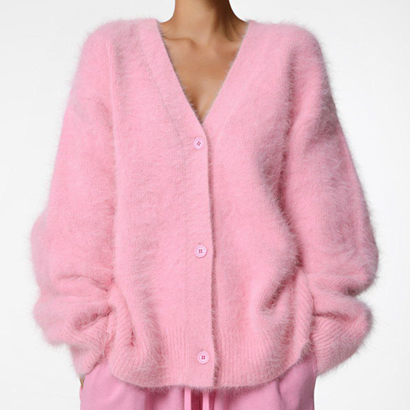 Women's Cozy Fuzzy Knit Cardigan