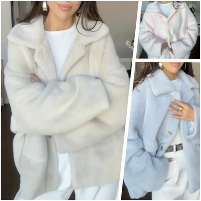 🔥Women's Loose Plush Lapel Winter Coat