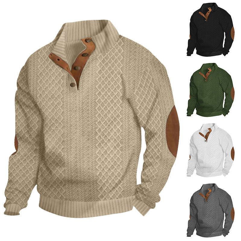 🎅Xmas Sales - 50% OFF🎄Men's Casual Long Sleeve Pullover with Elbow Patches