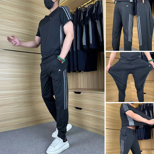 🌴Verano Specials❄️Conjunto Deportivo Casual para Hombre de 2 Piezas: Camiseta y Pantalones Largos