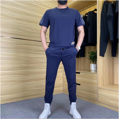 🍃Conjunto de 2 piezas de manga corta y pantalón de chándal de alta elasticidad para hombre