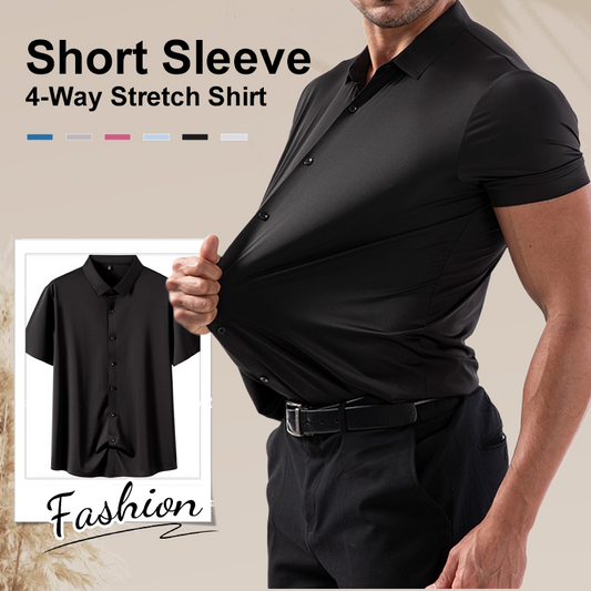 🌴Verano Specials❄️Camisas de Manga Corta para Hombre con Elasticidad en 4 Direcciones
